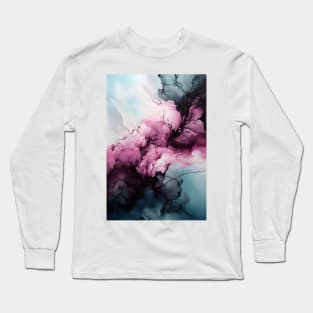 Midnight Rose - Abstract Alcohol Ink Art Long Sleeve T-Shirt